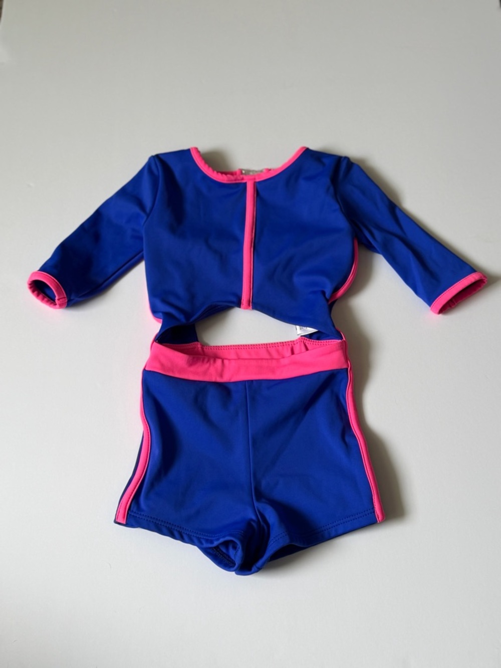 Girls Blue and Pink Tiger Friday jump suit YXS